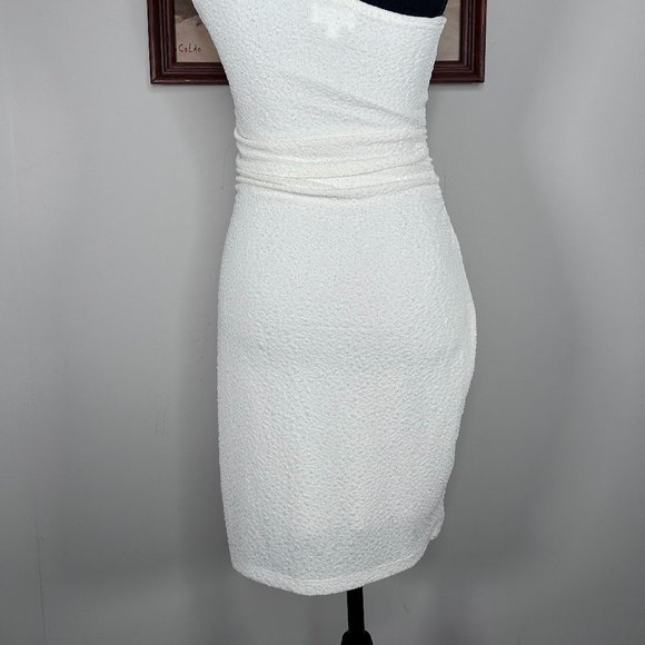 Emerald Sundae Mini Bodycon Dress Women's Medium One Shoulder Off White Party - Picture 5 of 13